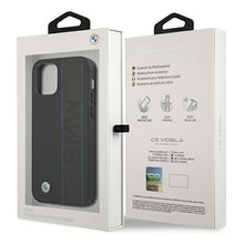 Заредете изображение във визуализатора на галерията – Etui BMW BMHCP12LRWBOK iPhone 12 Pro Max 6,7" czarny/black hardcase Leather Outlines - TopMag
