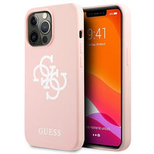 Заредете изображение във визуализатора на галерията – Guess GUHCP13LLS4GWPI iPhone 13 Pro / 13 6,1" różowy/pink hard case Silicone 4G Logo - TopMag
