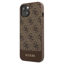 Заредете изображение във визуализатора на галерията – Guess GUHCP13SG4GLBR iPhone 13 mini 5,4" brązowy/brown hard case 4G Stripe Collection - TopMag
