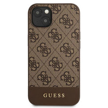 Заредете изображение във визуализатора на галерията – Guess GUHCP13SG4GLBR iPhone 13 mini 5,4" brązowy/brown hard case 4G Stripe Collection - TopMag
