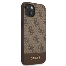 Заредете изображение във визуализатора на галерията – Guess GUHCP13SG4GLBR iPhone 13 mini 5,4" brązowy/brown hard case 4G Stripe Collection - TopMag
