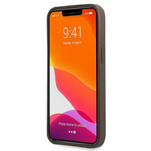 Заредете изображение във визуализатора на галерията – Guess GUHCP13SG4GLBR iPhone 13 mini 5,4" brązowy/brown hard case 4G Stripe Collection - TopMag
