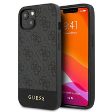Заредете изображение във визуализатора на галерията – Guess GUHCP13SG4GLGR iPhone 13 mini 5,4" szary/grey hardcase 4G Stripe Collection - TopMag
