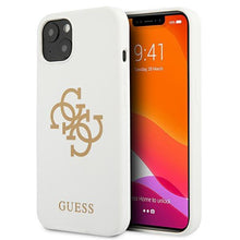 Заредете изображение във визуализатора на галерията – Guess GUHCP13SLS4GGWH iPhone 13 mini 5,4" biały/white hard case Silicone 4G Logo - TopMag
