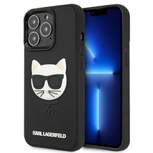Заредете изображение във визуализатора на галерията – Karl Lagerfeld KLHCP13LCH3DBK 13 Pro / 13 6,1" czarny/black hardcase 3D Rubber Choupette - TopMag
