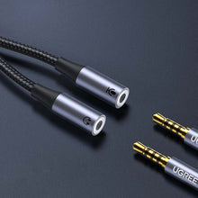 Заредете изображение във визуализатора на галерията – Ugreen adapter for headphones with USB Type C to 2x 3.5 mm mini jack black (CM445) - TopMag
