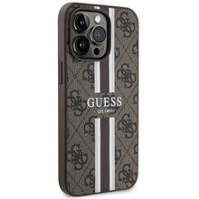 Заредете изображение във визуализатора на галерията – Guess GUHMP13XP4RPSW iPhone 13 Pro Max 6.7" brown/brown hardcase 4G Printed Stripes MagSafe
