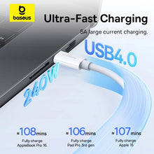 Заредете изображение във визуализатора на галерията – Baseus CB000068 USB-C - USB-C cable 240W PD 8K 60Hz 1m - white

