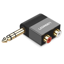 Заредете изображение във визуализатора на галерията – Ugreen audio jack adapter 6.35mm male to 2xRCA female black (AV147)
