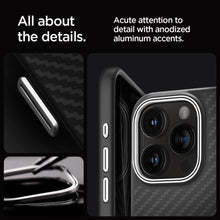 Заредете изображение във визуализатора на галерията – Spigen Enzo Aramid Mag Case with MagSafe for iPhone 15 Pro Max - Matte Black
