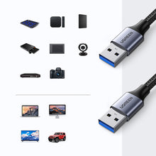 Заредете изображение във визуализатора на галерията – Ugreen cable USB cable - USB 3.0 5Gb/s 0.5m gray (US373)
