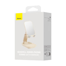Заредете изображение във визуализатора на галерията – Adjustable phone stand with mirror Baseus Seashell Series - pink
