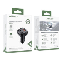 Заредете изображение във визуализатора на галерията – Acefast car charger usb a + 2 x typ c qc4.0 pd66w pps afc fcp b3 black
