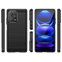 Заредете изображение във визуализатора на галерията – Carbon Case case for Xiaomi Redmi Note 12 Pro+ flexible silicone carbon cover black
