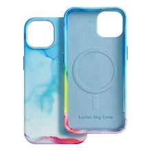 Заредете изображение във визуализатора на галерията – Leather Mag Cover for IPHONE 15 color splash
