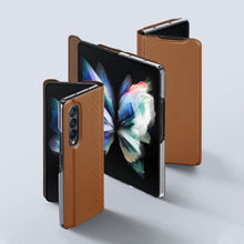Заредете изображение във визуализатора на галерията – Dux Ducis Bril case for Samsung Galaxy Z Fold 3 flip cover card wallet stand blue
