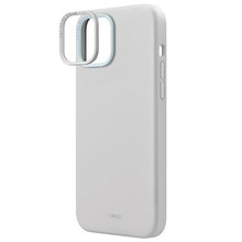 Заредете изображение във визуализатора на галерията – Uniq Lino Hue iPhone 15 case 6.1" Magclick Charging light gray/chalk gray
