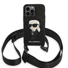 Заредете изображение във визуализатора на галерията – Karl Lagerfeld KLHCP14LSTKMK iPhone 14 Pro 6.1" black/black hardcase Monogram Ikonik Patch
