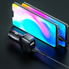 Заредете изображение във визуализатора на галерията – HOCO car charger 2xUSB + cable Type C 2,4A Leader Z36 black
