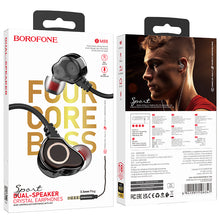 Заредете изображение във визуализатора на галерията – Borofone Earphones BM88 Sea with microphone black

