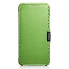 Заредете изображение във визуализатора на галерията – iCarer Metal Clip Vintage Folio Genuine Leather Flip Cover for iPhone XS / iPhone X green (RIX02-GN)
