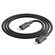 Заредете изображение във визуализатора на галерията – HOCO cable Type C to iPhone Lightning 8-pin Power Delivery 20W Leader X94 black
