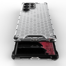 Заредете изображение във визуализатора на галерията – Honeycomb case for Samsung Galaxy S23 Ultra armored hybrid cover black
