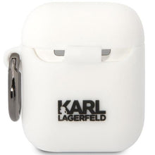 Заредете изображение във визуализатора на галерията – Karl Lagerfeld KLACA2SILKCW AirPods 1/2 cover white/white Silicone Karl &amp; Choupette
