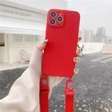 Заредете изображение във визуализатора на галерията – Strap Silicone Case for Iphone 14 design 2 red
