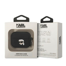 Заредете изображение във визуализатора на галерията – Original case KARL LAGERFELD KLAPRUNIKK for Apple Airpods Pro (3D Sil NFT Karl / black)
