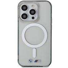 Заредете изображение във визуализатора на галерията – Case BMW BMHMP14XHCRS iPhone 14 Pro Max 6.7" transparent hardcase Silver Ring MagSafe
