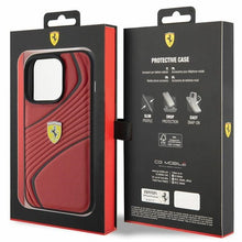 Заредете изображение във визуализатора на галерията – Original FERRARI hardcase Twist Metal Logo FEHCP15LPTWR do Iphone 15 Pro Red
