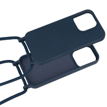Заредете изображение във визуализатора на галерията – Strap Silicone Case for Iphone 14 Pro Max design 1 navy
