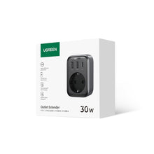 Заредете изображение във визуализатора на галерията – Wall charger 30W (2xUSB/USB C/AC) / adapter EU - EU 13A Ugreen CD314 - black
