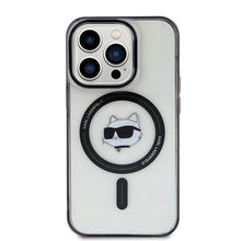 Заредете изображение във визуализатора на галерията – Karl Lagerfeld IML Choupette's Head MagSafe case for iPhone 15 Pro - transparent

