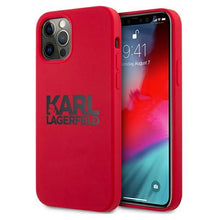 Заредете изображение във визуализатора на галерията – Karl Lagerfeld KLHCP12MSLKLRE iPhone 12/12 Pro 6,1" Silicone Stack Logo czerwony/red
