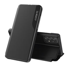 Заредете изображение във визуализатора на галерията – Eco Leather View Case elegant case with a flip cover and stand function for Samsung Galaxy A53 5G black
