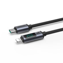 Заредете изображение във визуализатора на галерията – Lightning - USB C cable 20W 1.2m with LED display Joyroom S-CL020A16 - black

