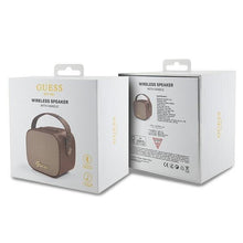Заредете изображение във визуализатора на галерията – Guess Bluetooth speaker GUWSB2P4SMW Speaker mini brown/bown 4G Leather Script Logo with Strap
