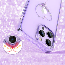 Заредете изображение във визуализатора на галерията – Kingxbar Wish Series case for iPhone 14 Plus decorated with crystals purple
