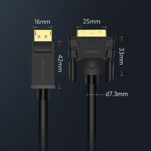 Заредете изображение във визуализатора на галерията – Ugreen cable DisplayPort - DVI cable 2m black (DP103)
