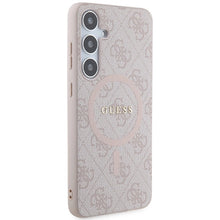 Заредете изображение във визуализатора на галерията – Guess 4G Collection Leather Metal Logo MagSafe case for Samsung Galaxy S24+ - pink
