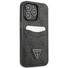 Заредете изображение във визуализатора на галерията – Guess GUHCP13LP4TPK iPhone 13 Pro / 13 6.1" black/black hardcase 4G Triangle Logo Cardslot
