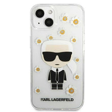 Заредете изображение във визуализатора на галерията – Оригинален гръб karl lagerfeld за iphone 13 mini (flower ikonik / transparent) - TopMag
