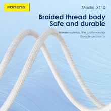 Заредете изображение във визуализатора на галерията – Foneng Cable X110 - Type C to Type C - PD 60W 3A 1,2 metres white
