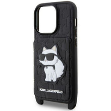Заредете изображение във визуализатора на галерията – Karl Lagerfeld KLHCP14XCSAKHPCK iPhone 14 Pro Max 6.7" hardcase black/black Crossbody Saffiano Monogram Choupette
