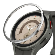 Заредете изображение във визуализатора на галерията – Ringke Bezel Styling Overlay Cover for Samsung Galaxy Watch 5 Pro 45mm Stainless Steel for Watch Case Outer Ring Silver
