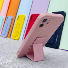 Заредете изображение във визуализатора на галерията – Wozinsky Kickstand Case silicone case with stand for iPhone 12 Pro dark green
