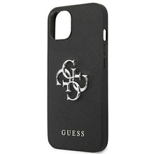 Заредете изображение във визуализатора на галерията – Guess GUHCP13MSA4GSBK iPhone 13 6,1" czarny/black hardcase Saffiano 4G Metal Logo
