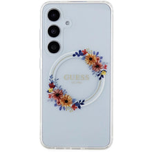 Заредете изображение във визуализатора на галерията – Guess IML Flowers Wreath MagSafe case for Samsung Galaxy S24 - transparent
